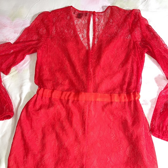 ♥️ Stylestalker Romper lace shorts Red - Picture 15 of 15